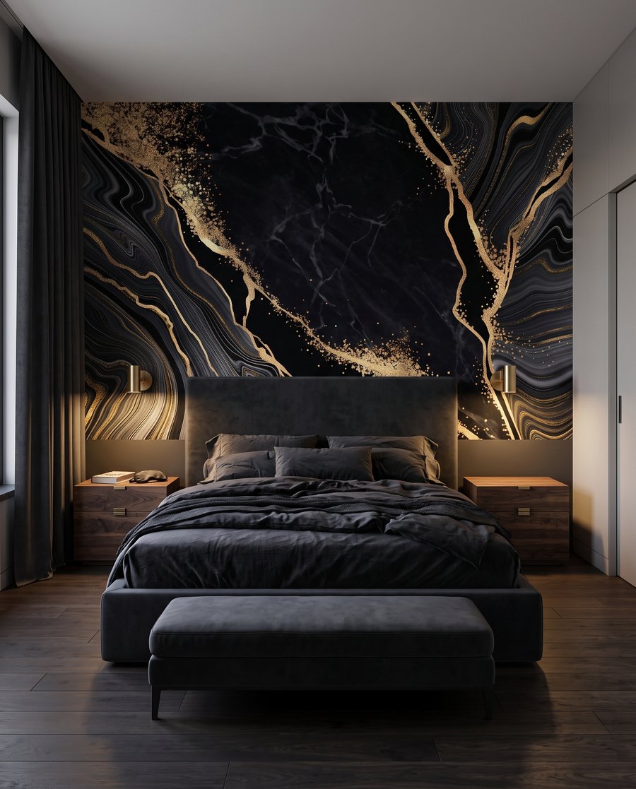 Fratture dorate su nero — ambiente 2