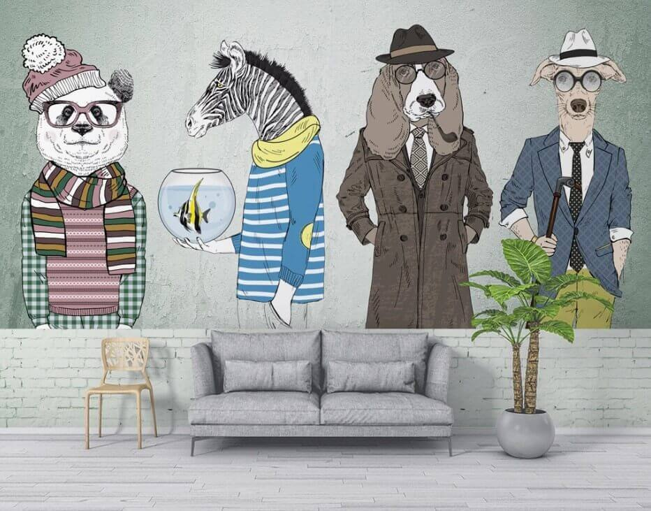 Animali con abiti eleganti — ambiente 1