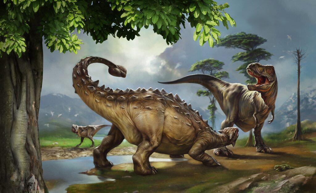 Dinosauri sulla riva — design completo