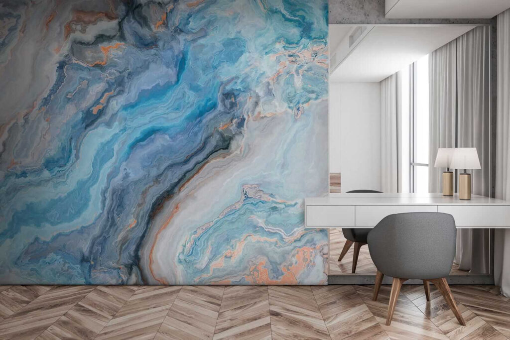 Fasce blu tra pietre — ambiente 2