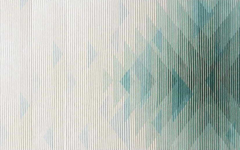 Righe blu e foglie — design completo