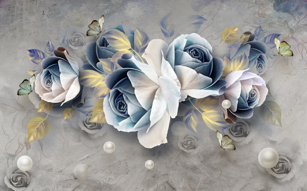 Rose grigio-azzurre — design completo