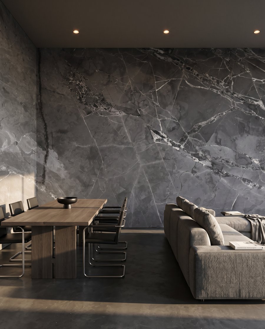 Grigio con venature profonde in un ambiente