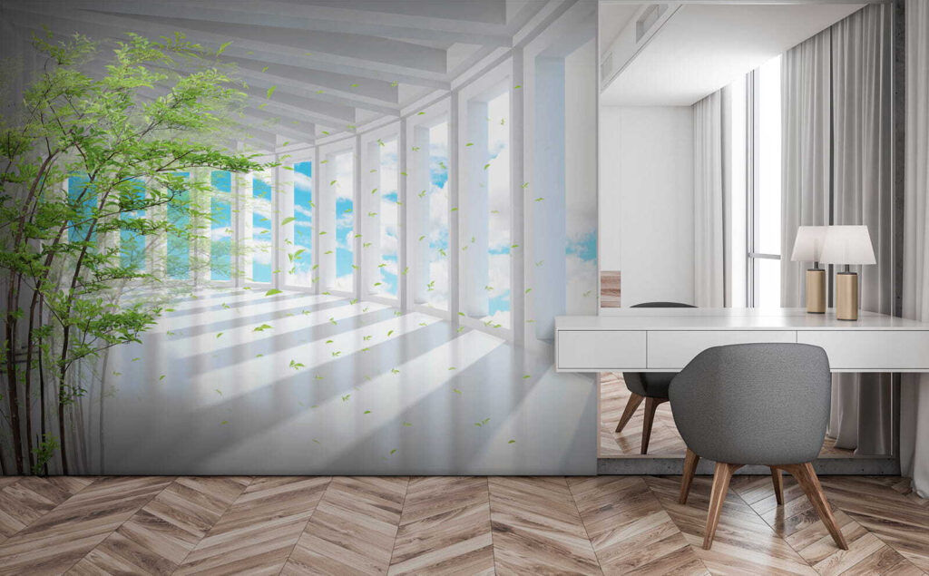 Corridoio luminoso con bambù — ambiente 4