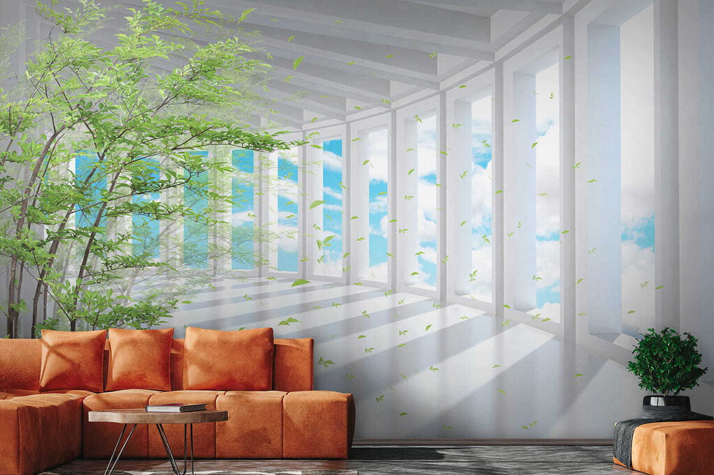 Corridoio luminoso con bambù — ambiente 11