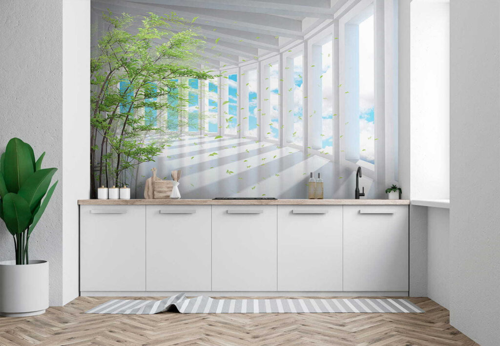 Corridoio luminoso con bambù — ambiente 9
