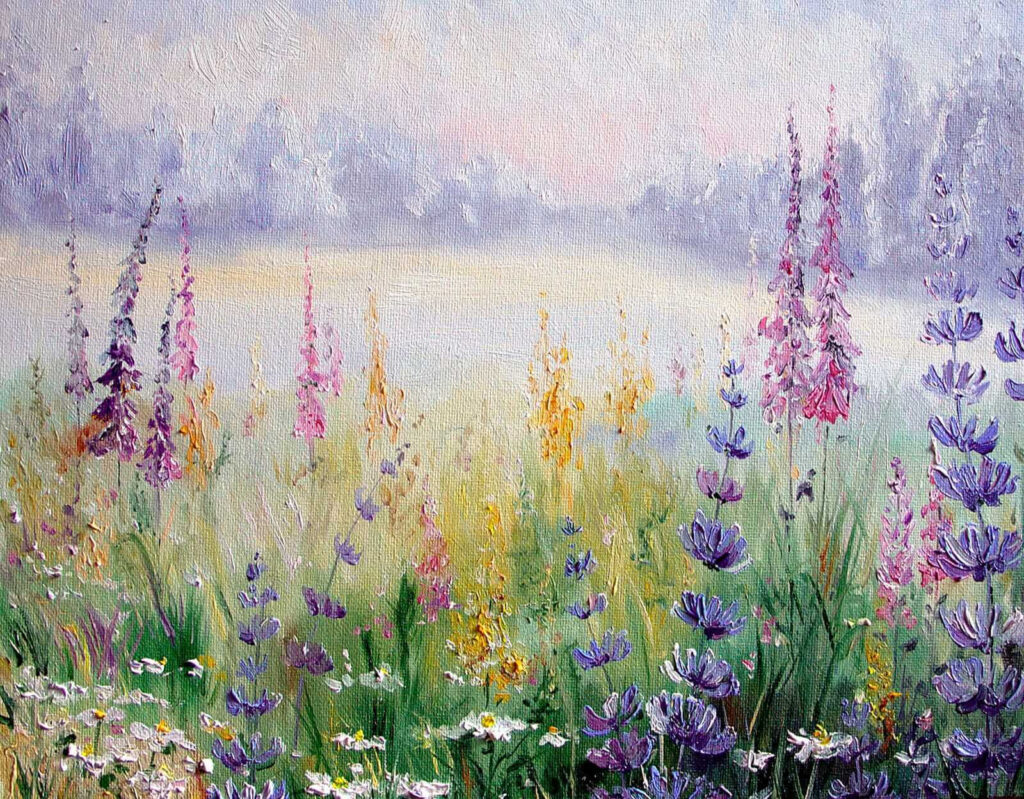 Prato fiorito sul lago — design completo