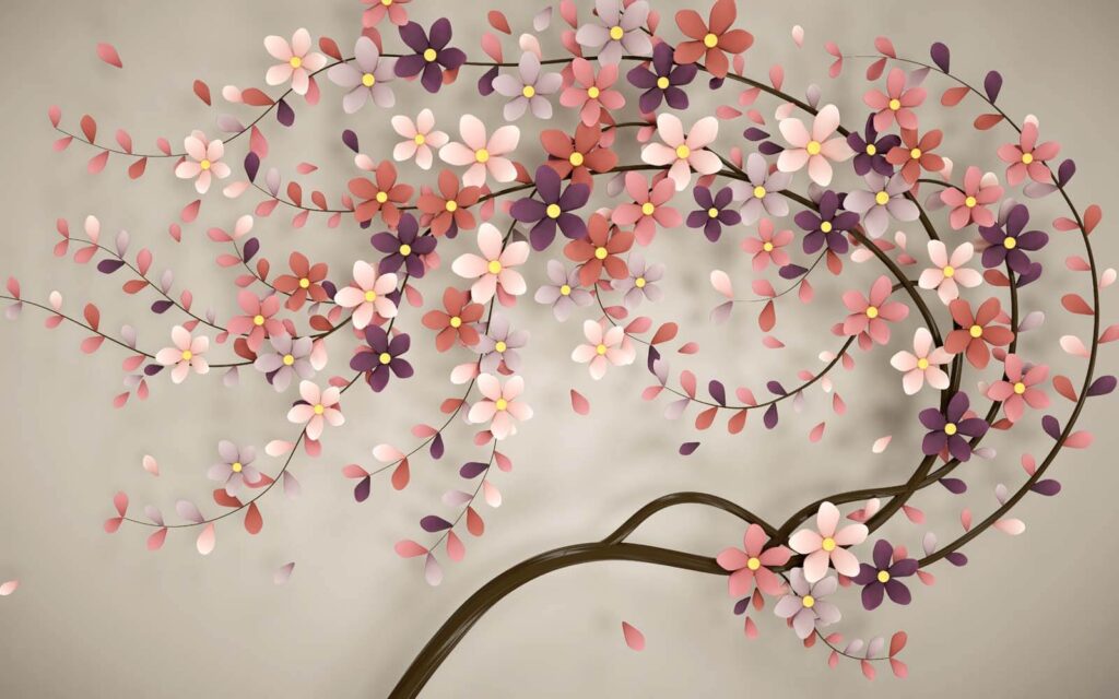 Fiori delicati su rami — design completo