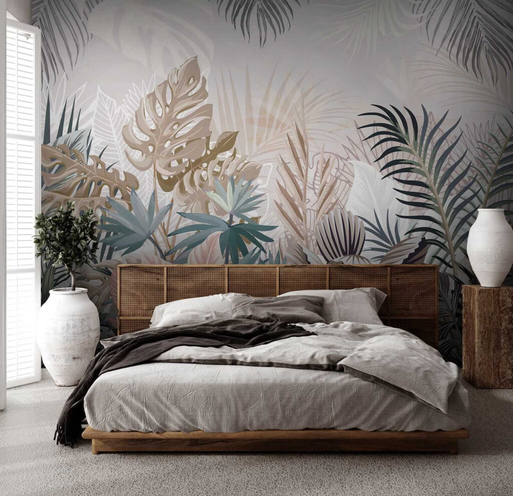 Foglie tropicali pastello — ambiente 3