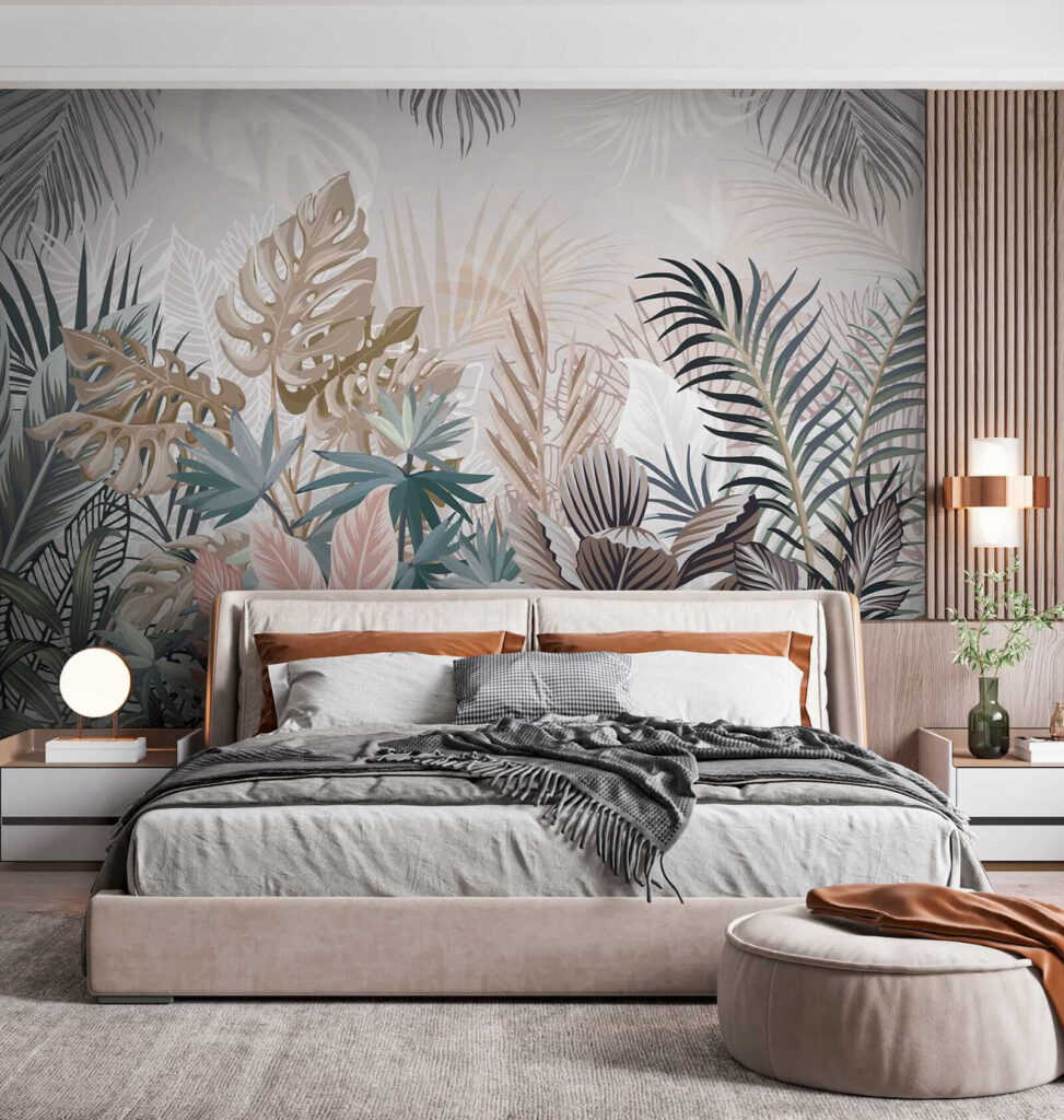 Foglie tropicali pastello — ambiente 5