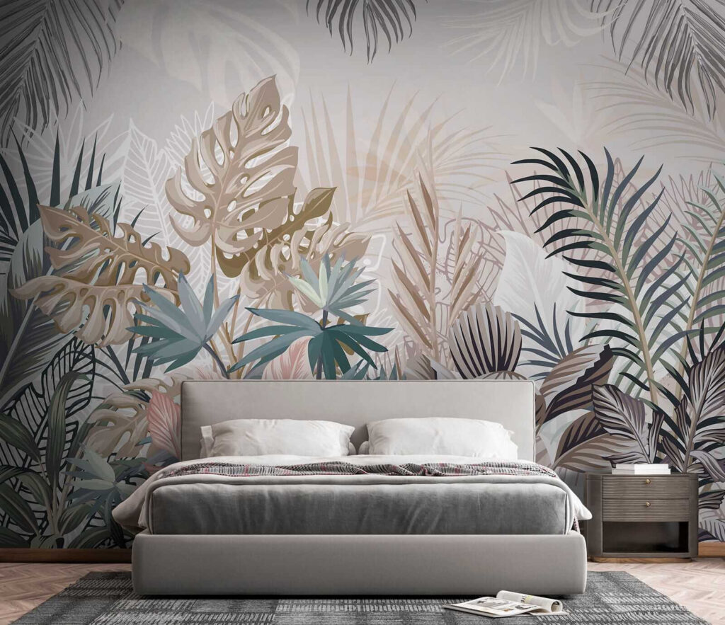 Foglie tropicali pastello — ambiente 6