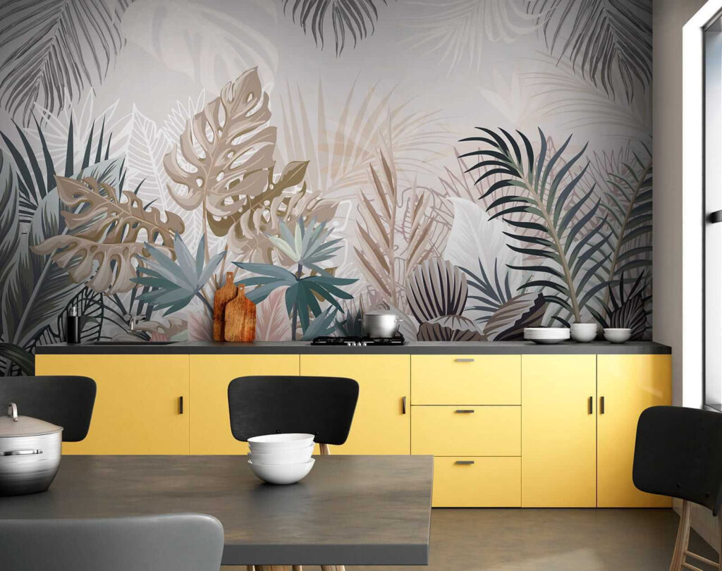 Foglie tropicali pastello — ambiente 8