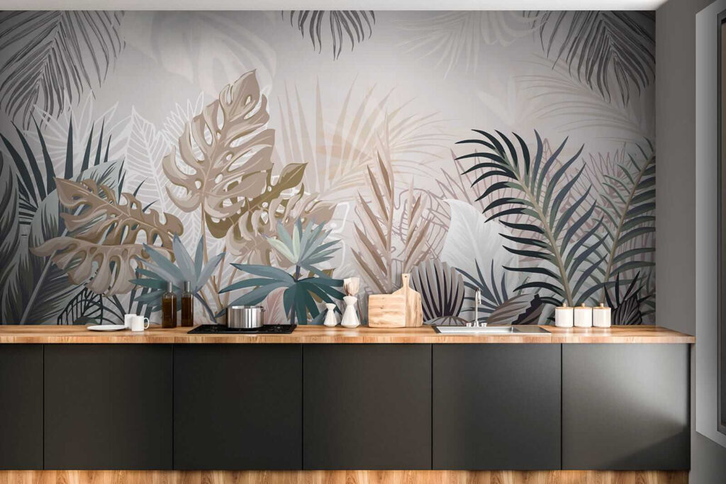 Foglie tropicali pastello — ambiente 9