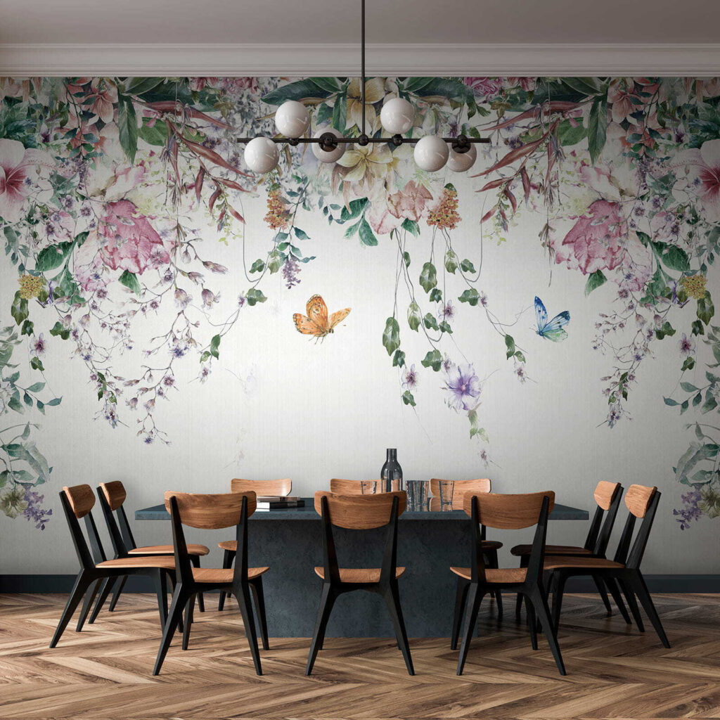 Ghirlande fiorite con farfalle — ambiente 9