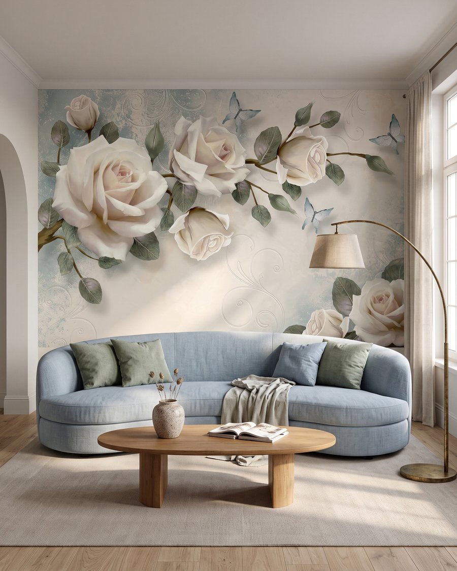 Rose lungo aperture luminose in un ambiente