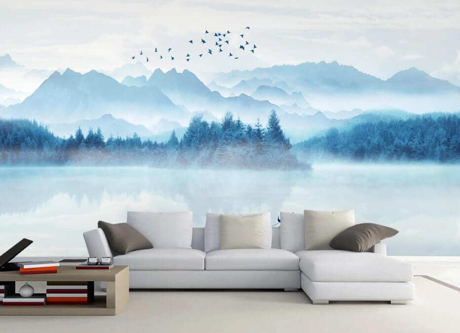 Barca sul lago blu — ambiente 1