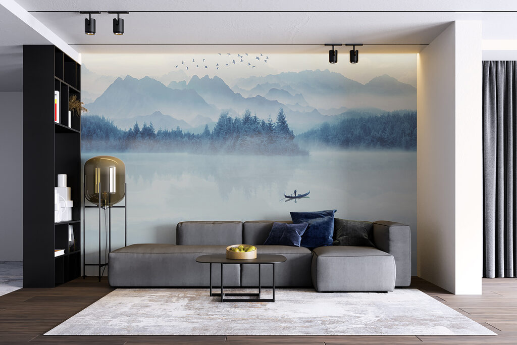 Barca sul lago blu — ambiente 3