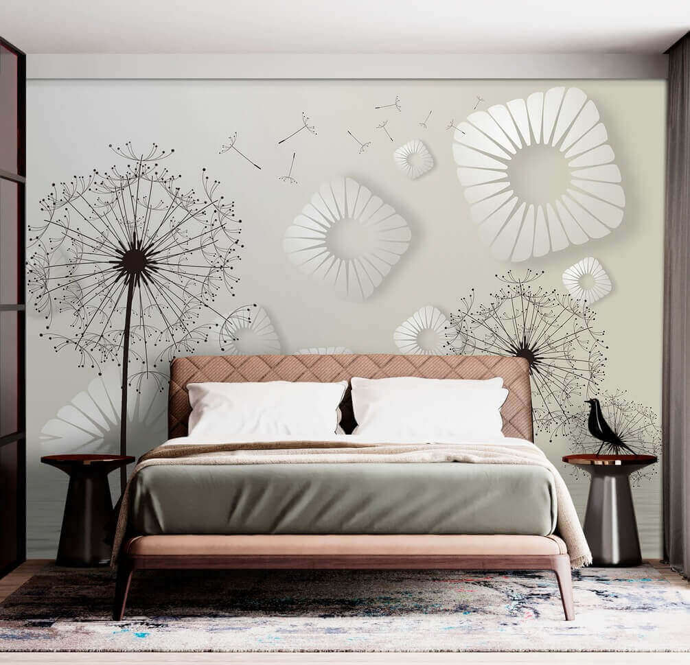 Soffioni tra forme geometriche — ambiente 1