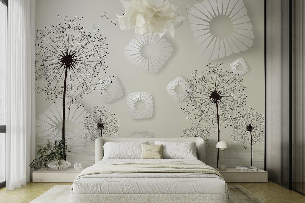 Soffioni tra forme geometriche — ambiente 3