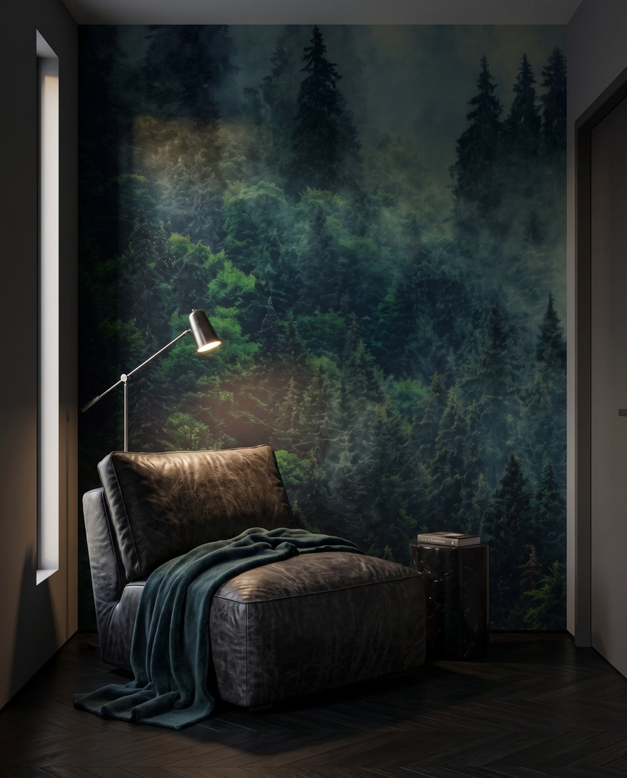 Chiome verdi nella nebbia — ambiente 7