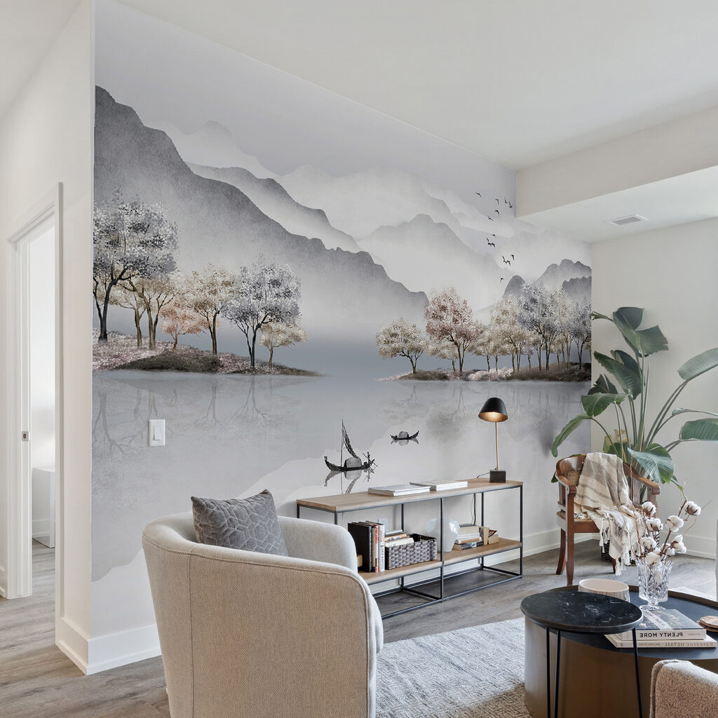 Barche sul lago nebbioso — ambiente 3