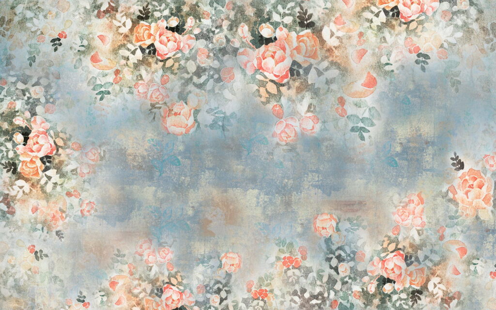 Rose su sfondo sfumato — design completo