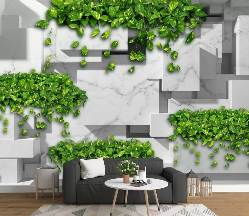 Edera tra blocchi sporgenti — ambiente 8