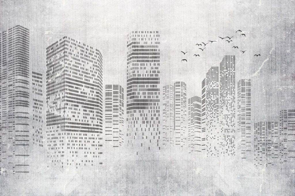 Città in toni grigi — design completo