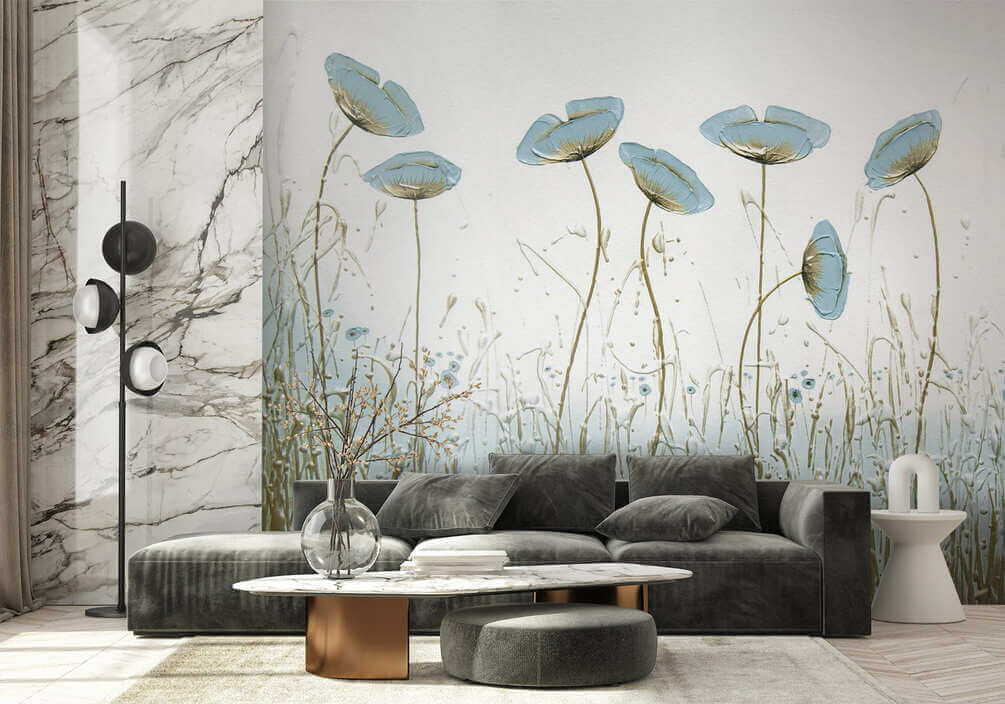 Fiori blu sopra l’erba — ambiente 3