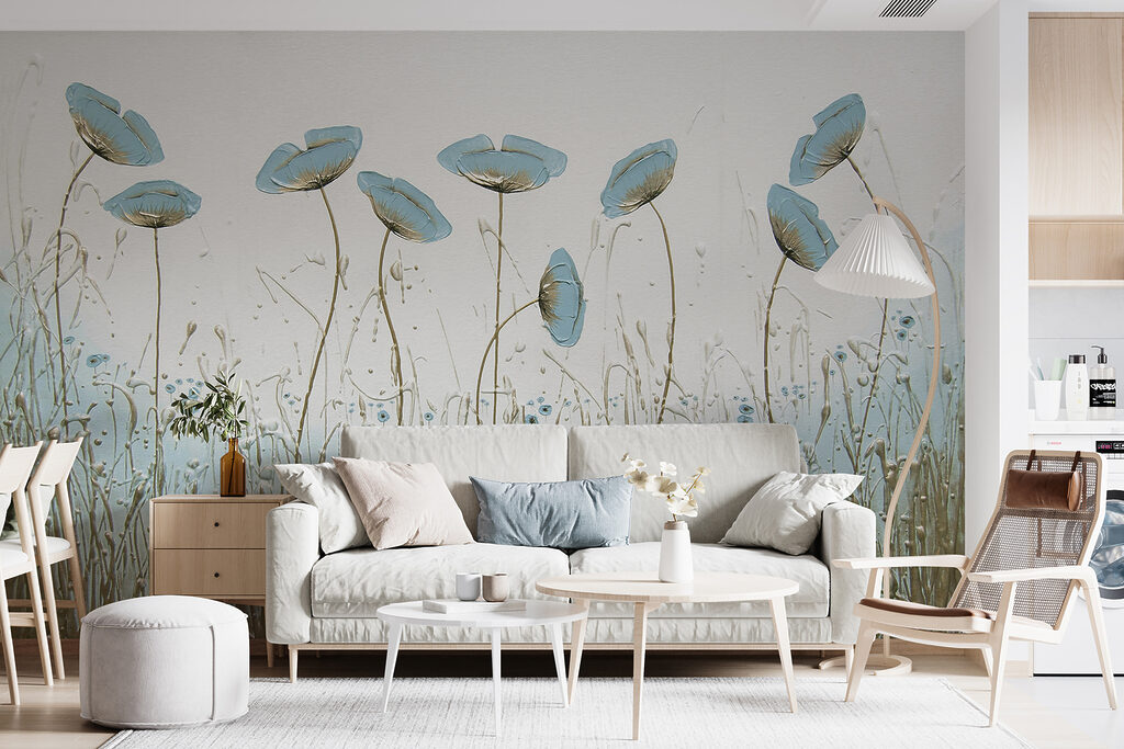 Fiori blu sopra l’erba — ambiente 8