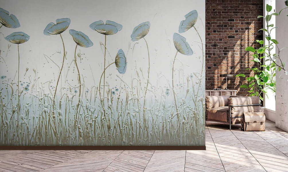Fiori blu sopra l’erba — ambiente 5