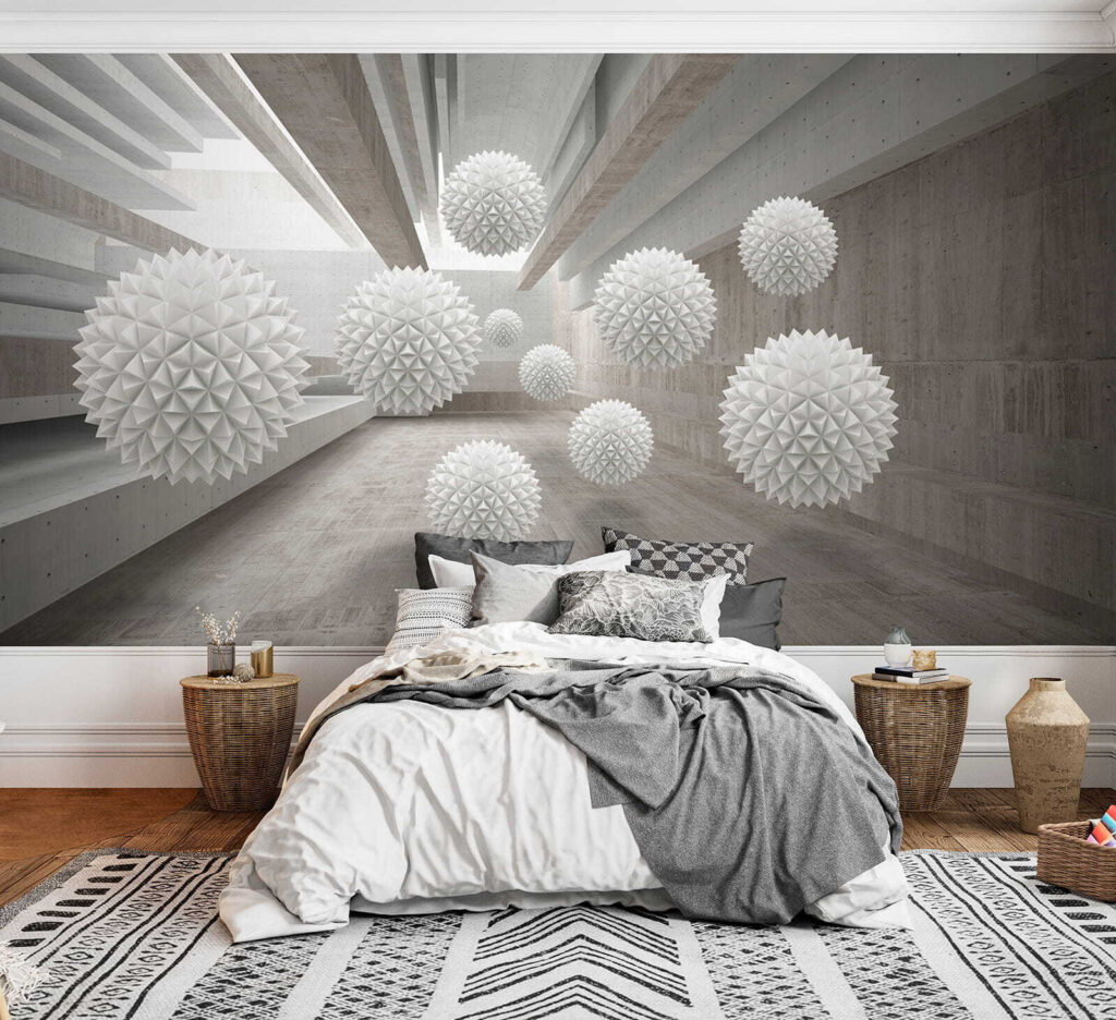 Sfere chiare nel corridoio — ambiente 4