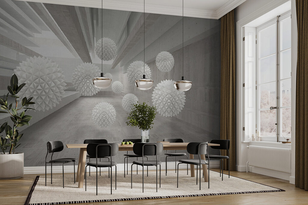 Sfere chiare nel corridoio — ambiente 11