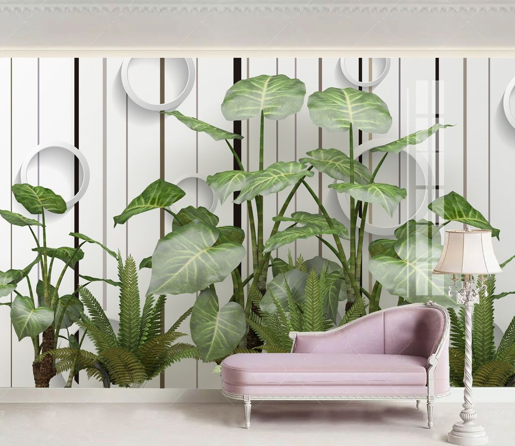 Foglie e cerchi bianchi — ambiente 1
