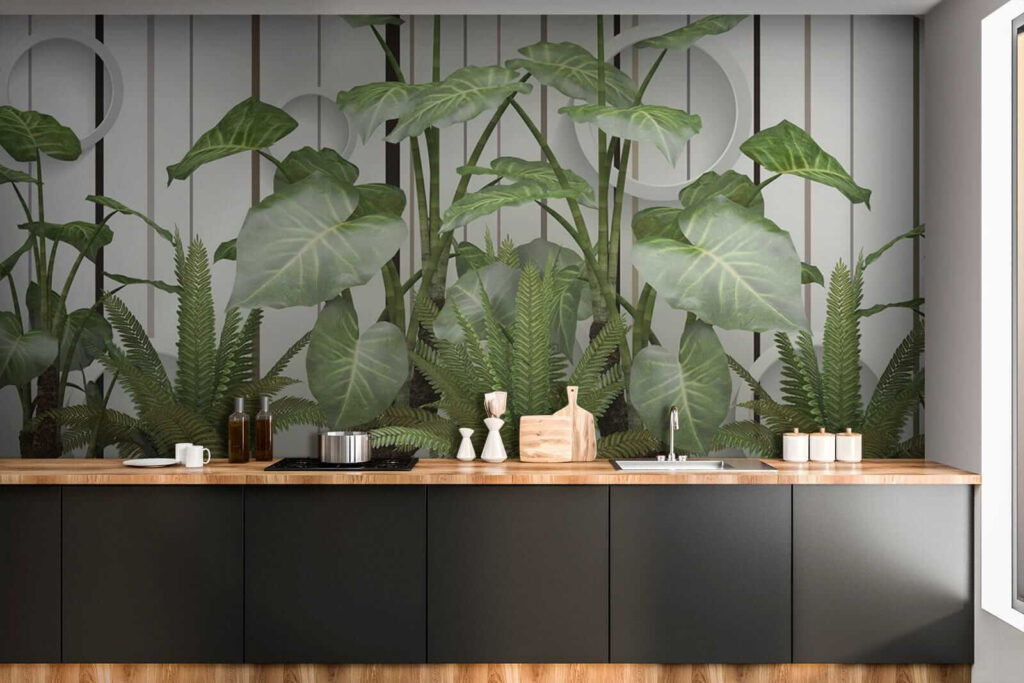 Foglie e cerchi bianchi — ambiente 7