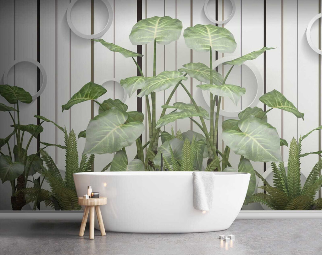 Foglie e cerchi bianchi — ambiente 8
