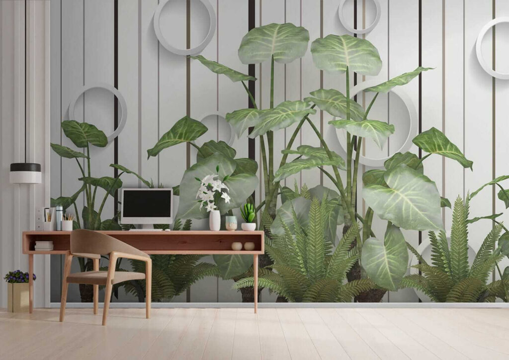Foglie e cerchi bianchi — ambiente 9