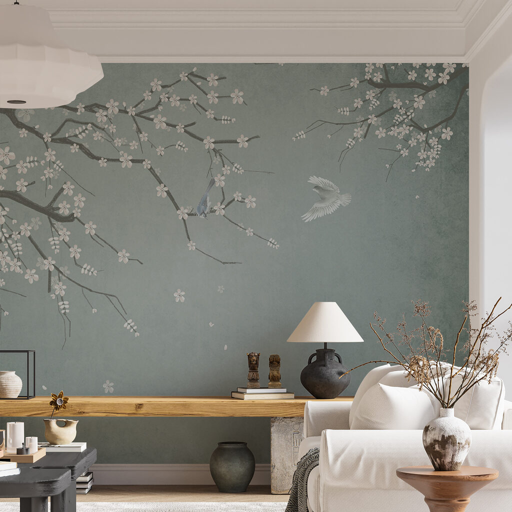 Ramo fiorito con uccelli — ambiente 3