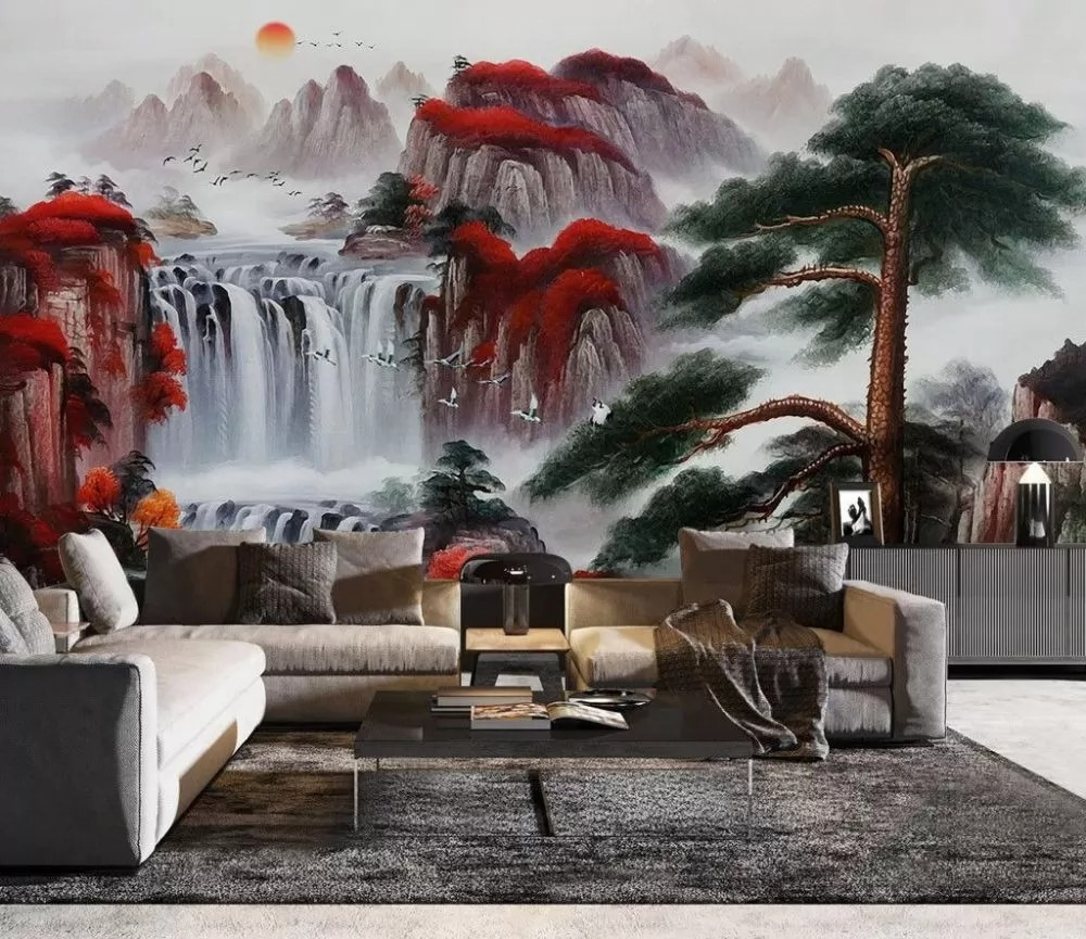 Cascata tra rocce rosse — ambiente 1