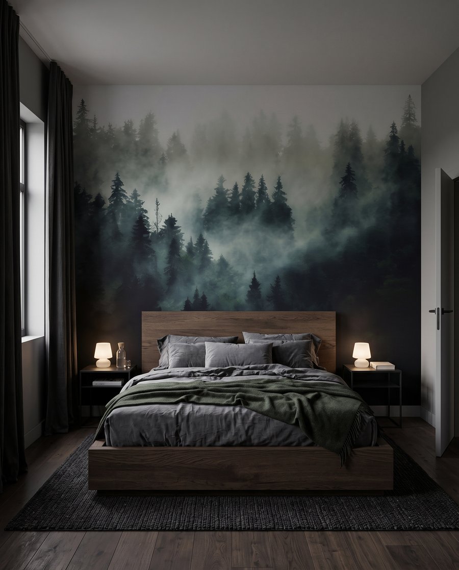 Bosco scuro nella nebbia — ambiente 2