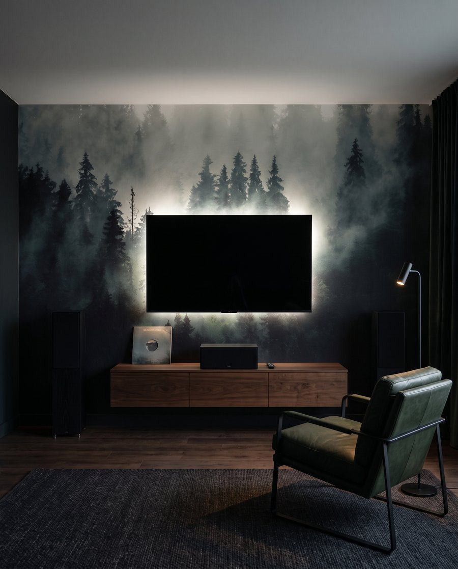 Bosco scuro nella nebbia — ambiente 4
