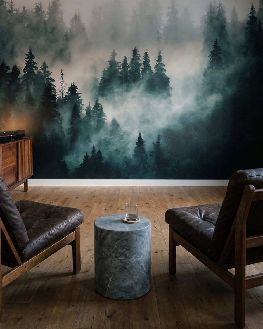 Bosco scuro nella nebbia — ambiente 5