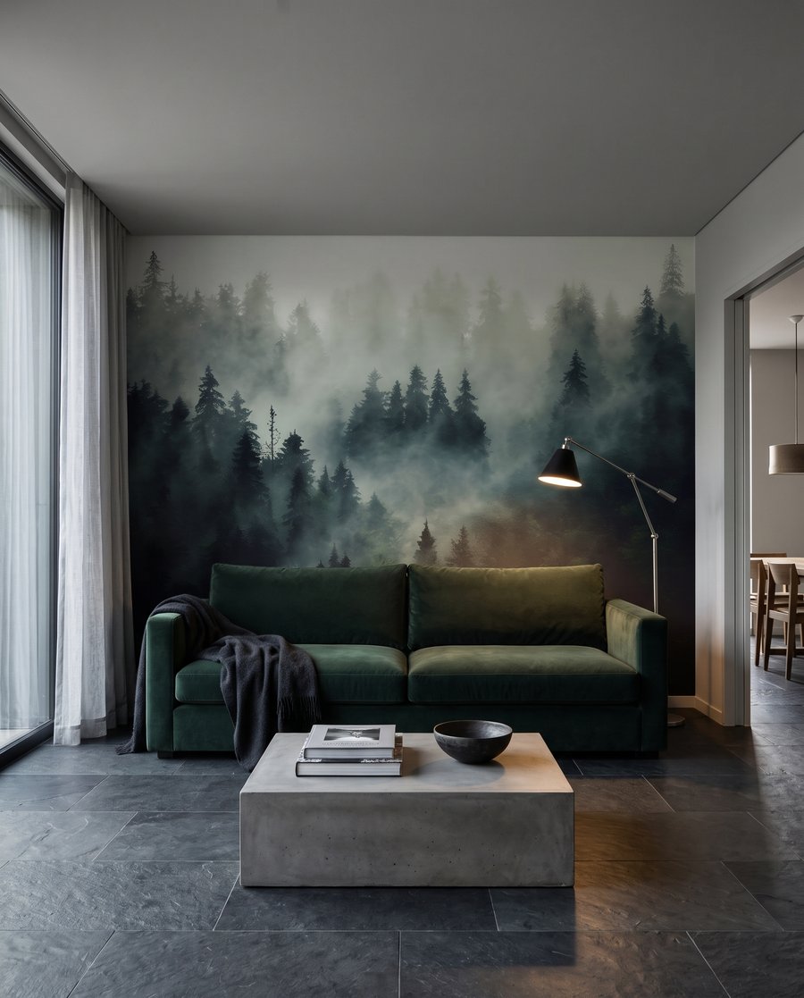 Bosco scuro nella nebbia — ambiente 6