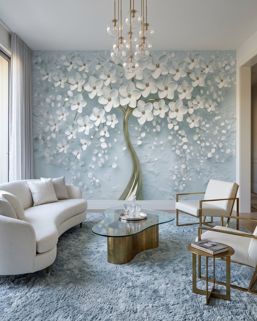 Albero con tronco dorato — ambiente 1