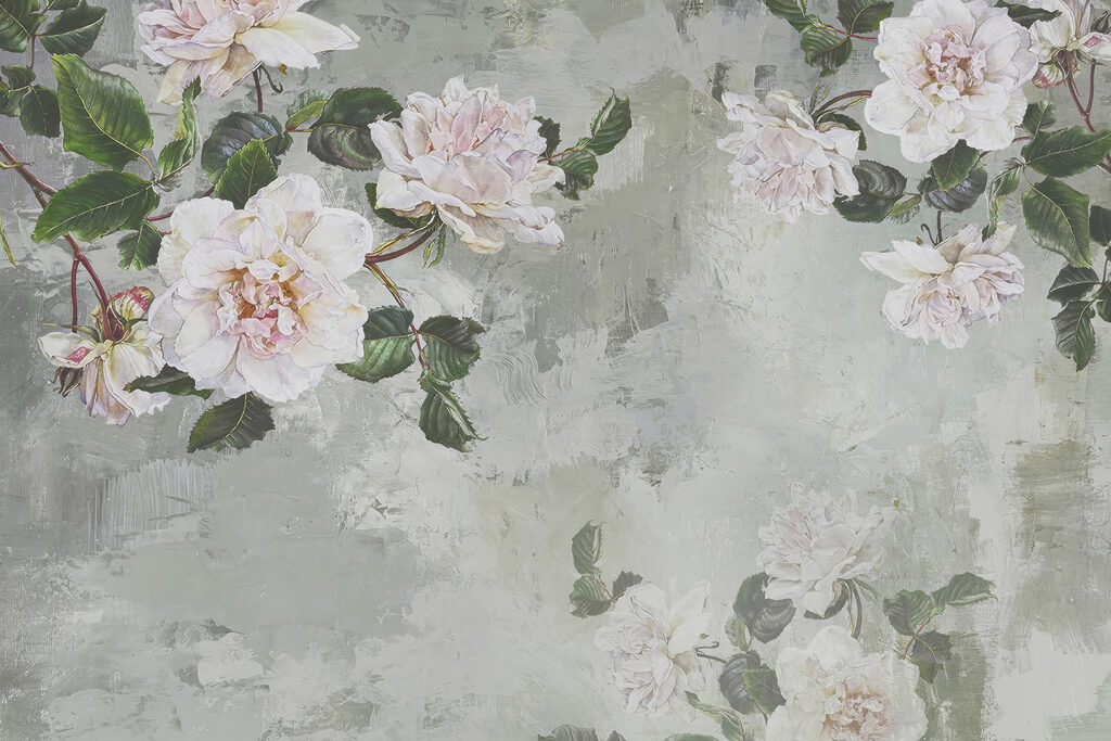 Peonie su rami sottili — design completo
