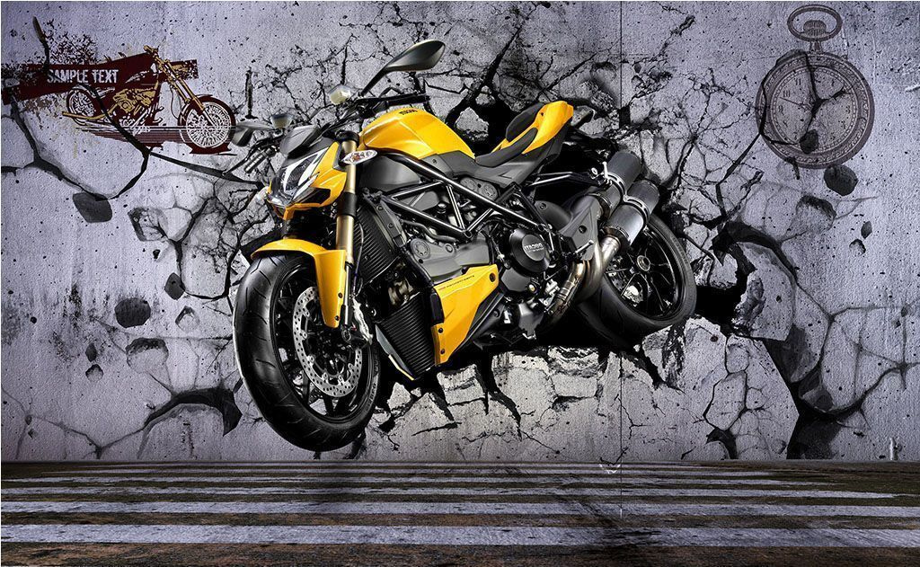 Moto attraverso il muro in un ambiente