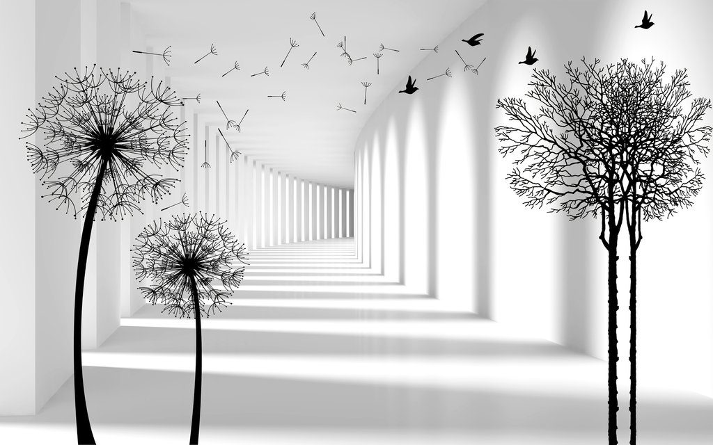 Soffioni lungo colonne bianche — design completo