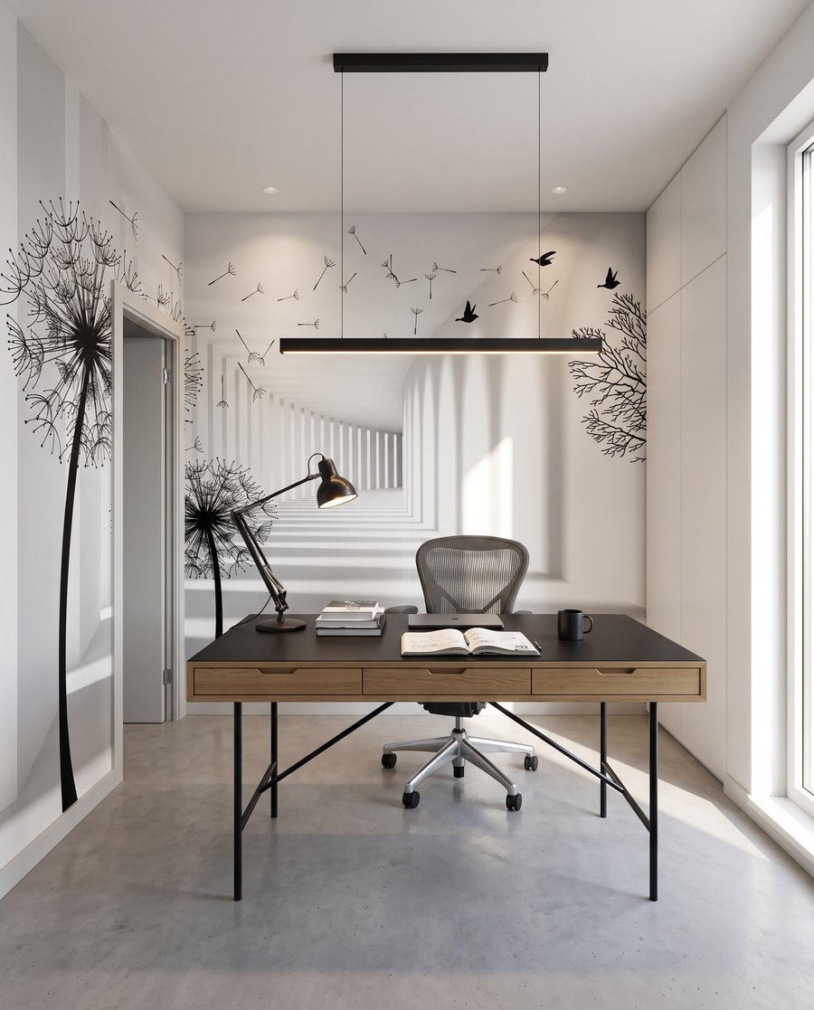 Soffioni lungo colonne bianche — ambiente 6