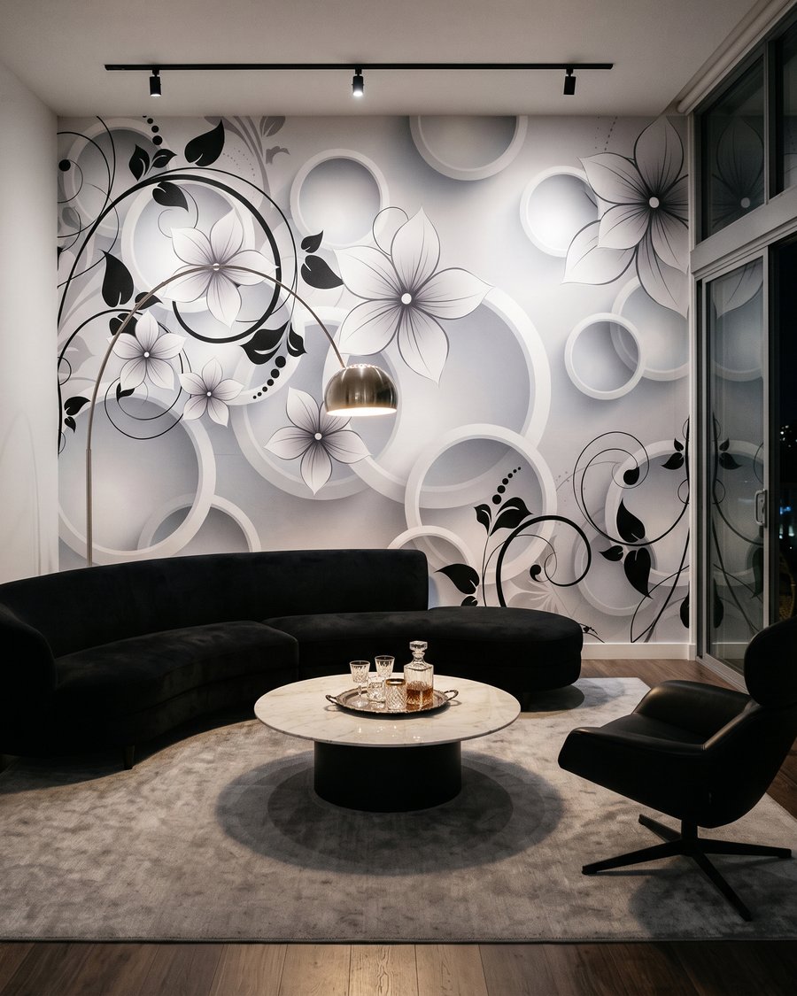Fiori tra anelli bianchi — ambiente 3