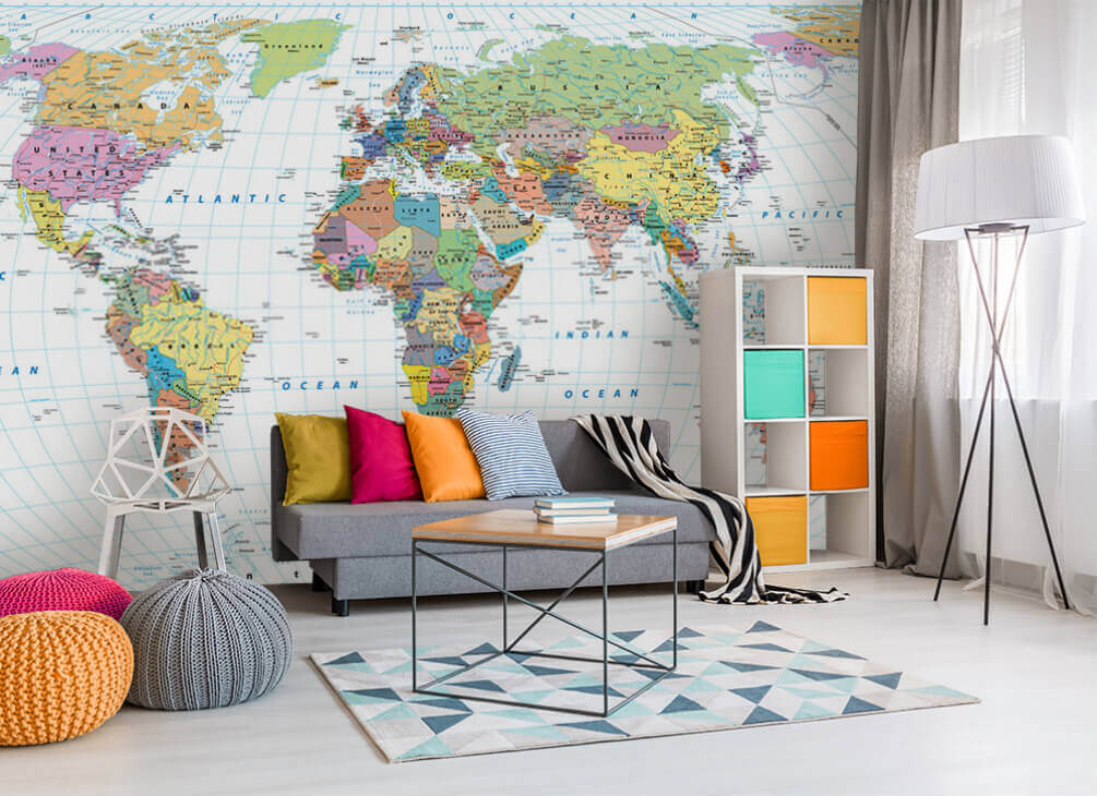 Mappa del mondo colorata — ambiente 1